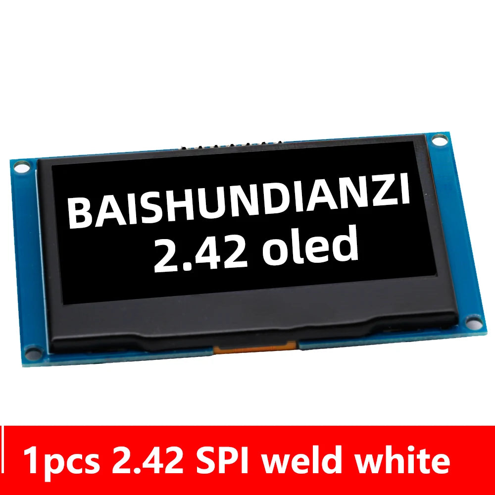 GREAT IT  2.42" 2.42 inch LCD Screen White BLUE 128x64 OLED Display Module IIC I2C SPI Serial for C51 SPD0301