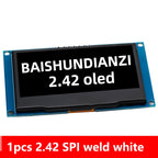 GREAT IT  2.42" 2.42 inch LCD Screen White BLUE 128x64 OLED Display Module IIC I2C SPI Serial for C51 SPD0301