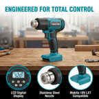HAOLTON Gun Industrial Handheld Electric Heat Gun Temperatures Heat Gun Cordless Hot Air Adjustable 18V Battery
