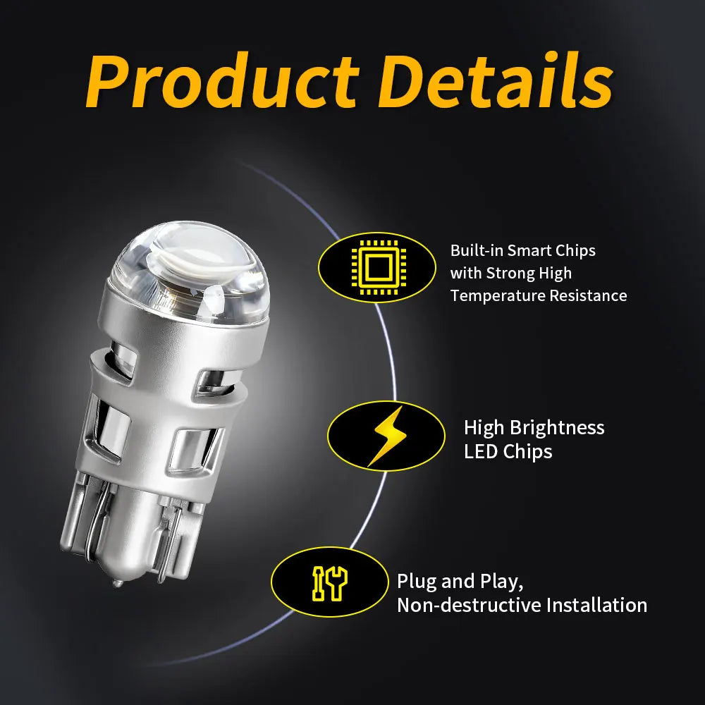 2/6/10 Ultra Bright T10 W5W 3030 168 LED Signal Lamp Bulbs White for 12V Car License Plate Light Turn Signal Brake Reading Light