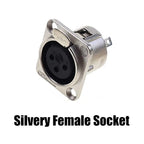 1pcs XLR 3Ppin Male Female Socket Plug Microphone Audio Cable Connector 3P Black Silver Copper Contact XLR Metal Plug Panel