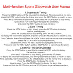 Digital Sports Stopwatch Timer with Large Display Date Time Alarm Function for Coaches Multi-Function Tool