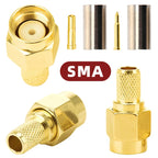 5/20PCS SMA Male Plug Crimp RF Connector for RG58 RG142 LMR195 RG400 Cable Adapter Coaxial