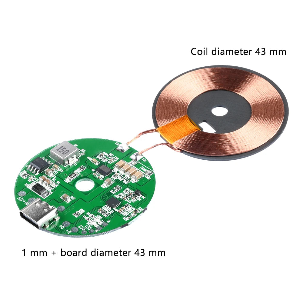 5V/9V/12V 9V-30V 20W High Power Wireless Fast Charger Transmitter Module Type-C Fast Charging Circuit Board for Mobile Phone