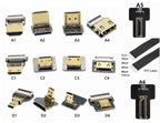 Ribbon FPV HDMI-Compatible Connector Flexible Flat Cable Raspberry Pi 4 Micro HDMI To HDMI Mini HDMI Female 90 Degree FFC 20pin