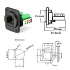 CAT5E RJ45 Network Panel Socket CAT5 RJ45 Solderless Network Wire Module Connector Metal Shielded Network Cable Extender