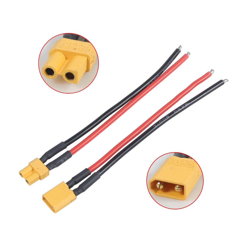 XT30 Connector Adapter Male/Female Plug 15CM 16AWG Silicone Wire Cable for RC FPV Quadcopter Racing Drone Parts