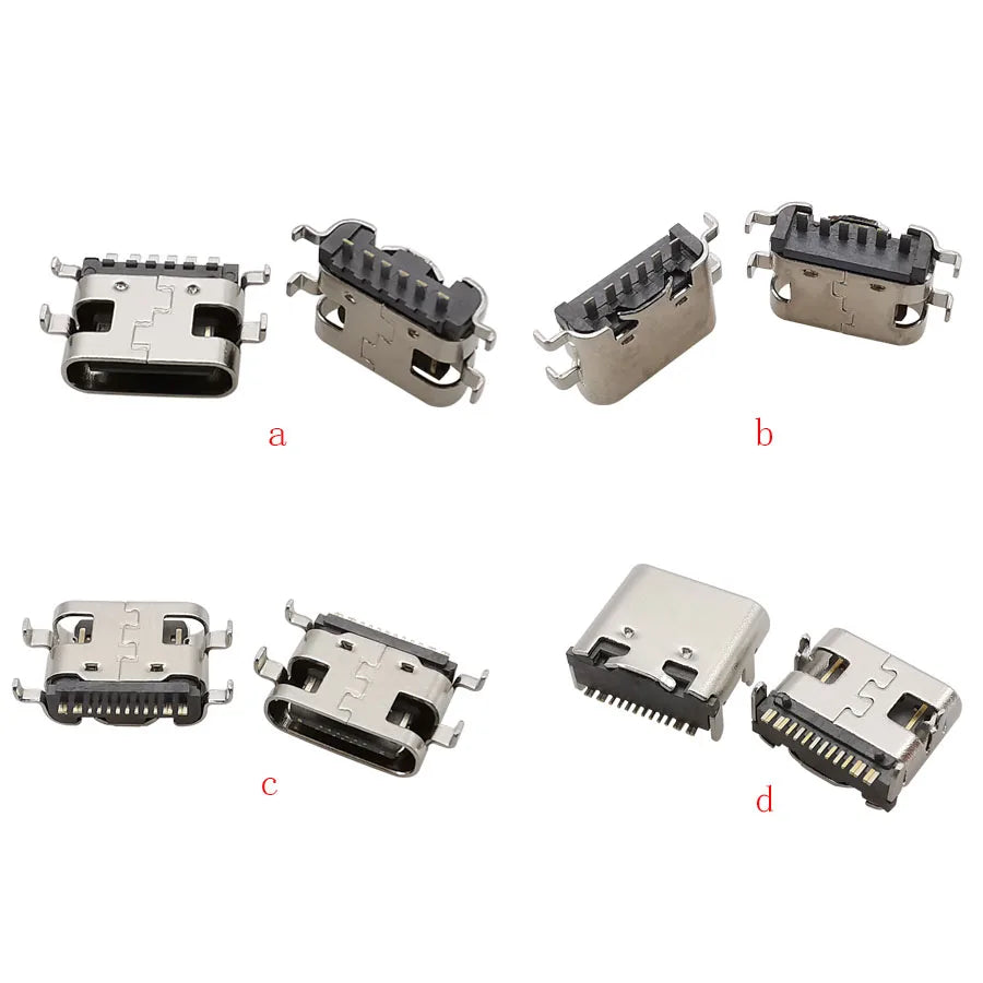 100Pcs USB Type C Female Socket 6/16 Pin Connector Soldering SMD SMT PCB Mount DIY Repair USB Type-C Socket Adapter