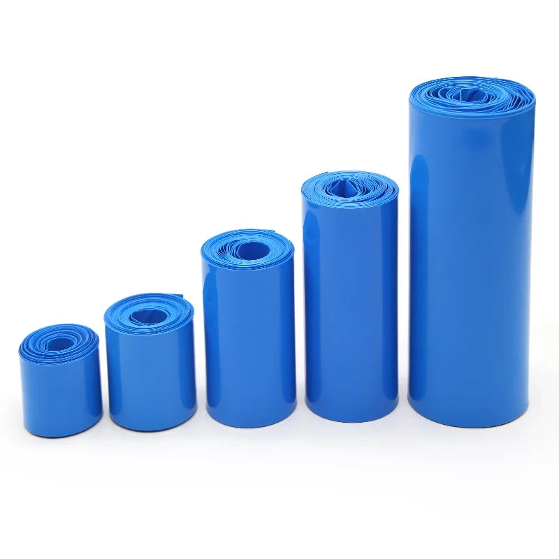 18650 PVC Heat Shrink Tube Battery Pack Blue Width 200mm~555mm Insulated Protection Film Wrap Lithium Case Cable Sleeve