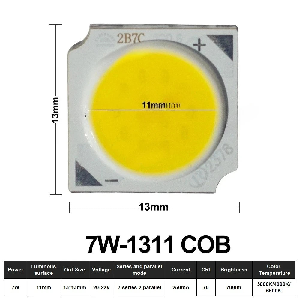 10pcs COB LED 3W 5W 7W 10W 12W 15W 18W 30W 36W Neutral Cold Warm White 13mm 20mm 28mm 1919 Chips Lamp SpotLight Downlight DIY
