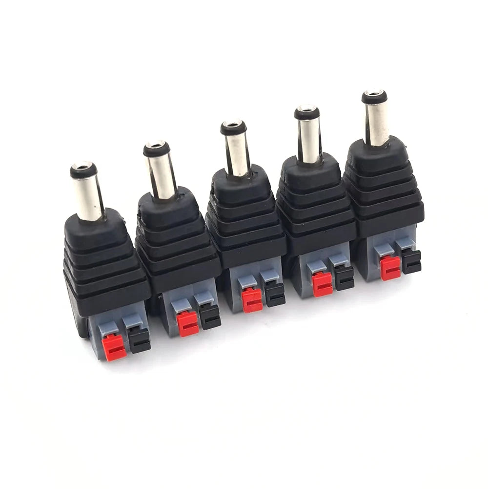 Male Female Socket Barrel Adapter 12V DC Power Connector Plug Jack for CCTV Camera LED Strip Supply Terminal 2.1mm X 5.5mm