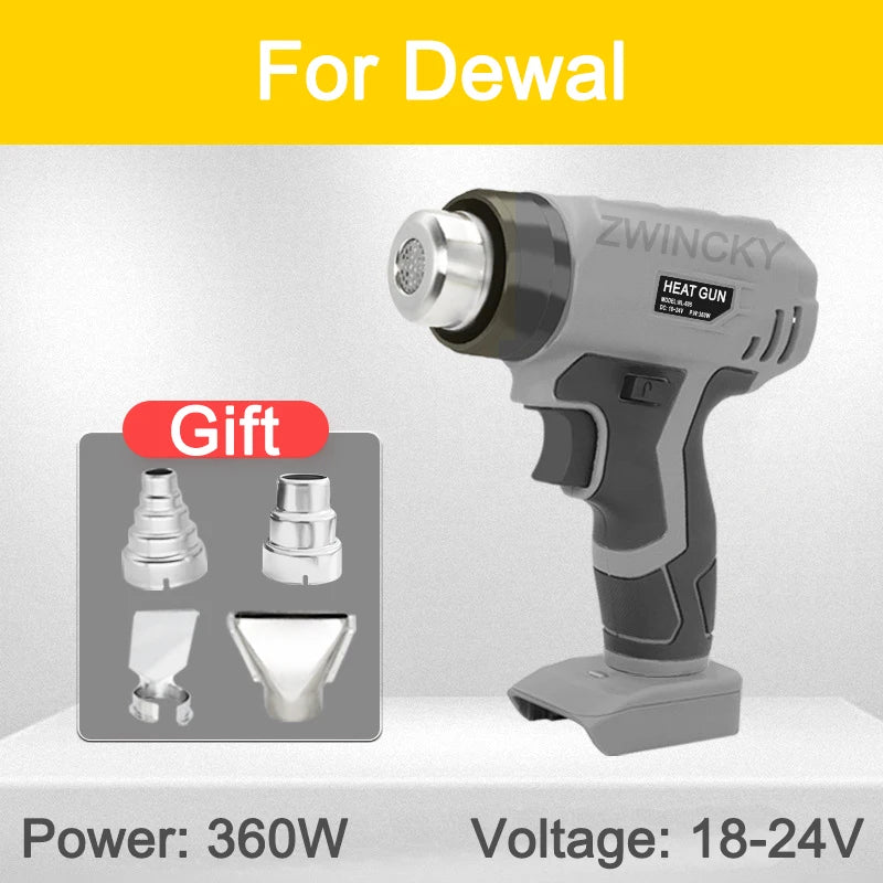 Portable Heat Gun Cordless Electric Heat Gun with 4 Nozzle For Makita/Dewal/Milwaukee/Bosch/Black Decke 18V 20V Li-ion Battery