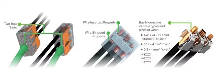 10/30/33pcs Original WAGO 221-412 221-413 221-415 Quick Wiring Terminal 0.14-4mm² AWG24-12 2/3/5 Holes 450V Lever Wire Connector