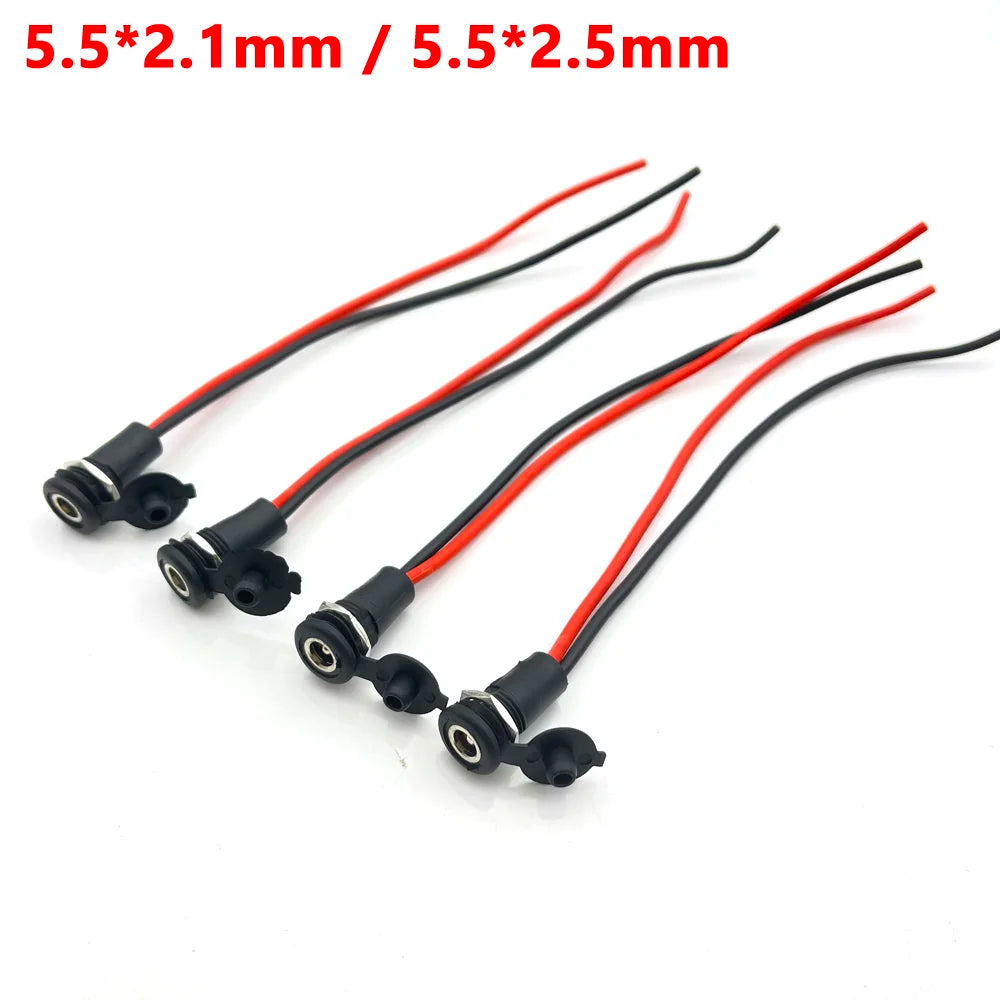 1/2/3pcs/lot DC 5.5*2.1mm/5.5*2.5mm Socket DC Power Supply Jack Socket Plug Female Panel Mount Connector 5.5mm 2.1mm Adapter