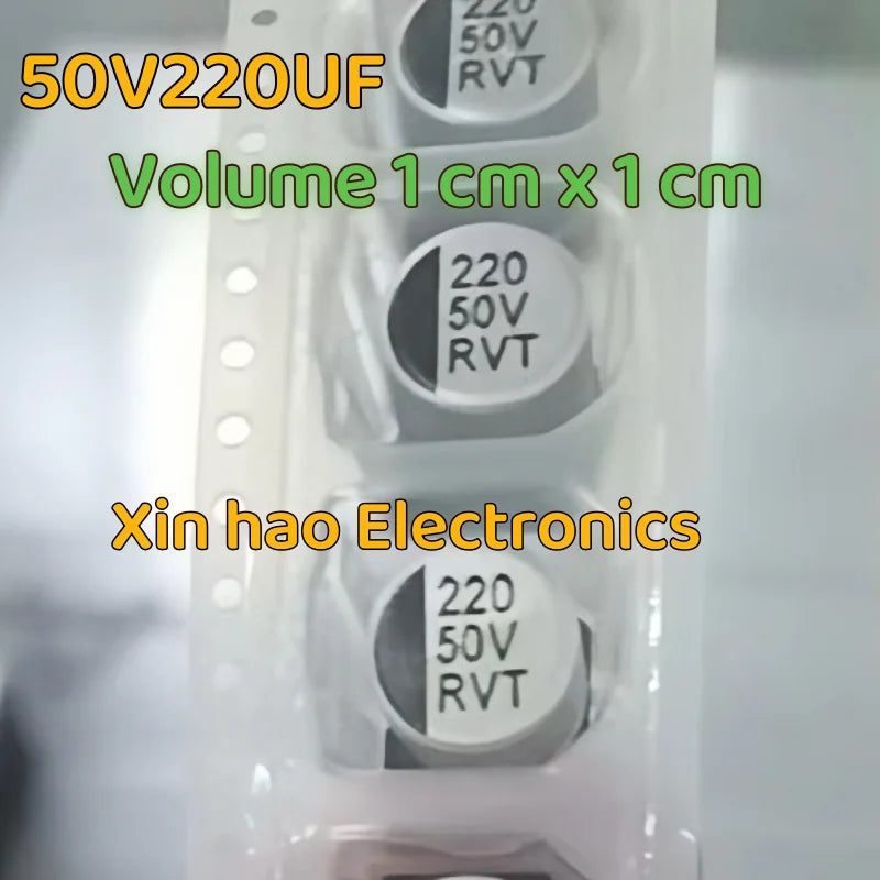 （10PCS ）35V 220UF and35V 100UF 50V220UF10X10 VT（Volume 1 cm x 1 cm ）Electrolytic Capacitor SMD-2 Aluminum Electrolysis Valve Cap
