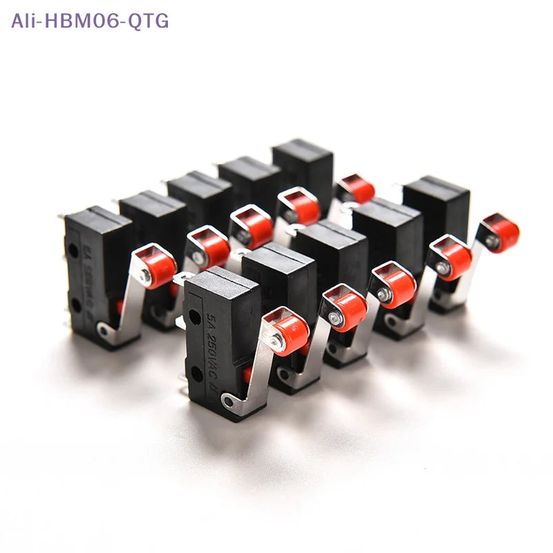 [New] 10Pcs Micro Roller Lever Arm Open Close Limit Switch KW12-3 PCB Microswitch
