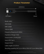 KZ AM02 Portable DAC Decoding Amplifier USB C to 3.5mm Audio Adapter with Professional 4-Stage EQ Tuning