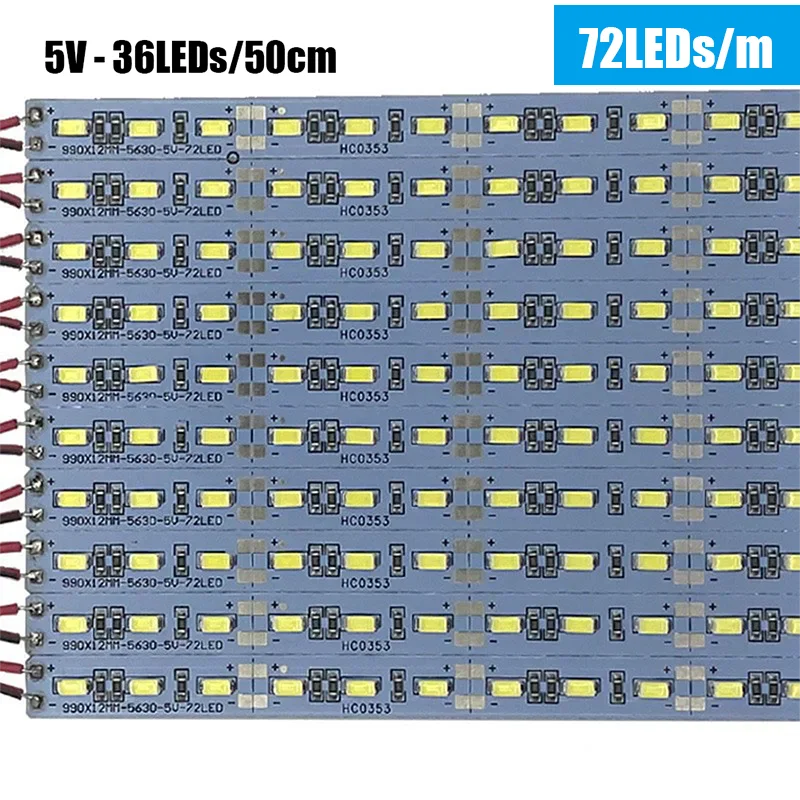5V 12V 24V LED Bar Light Aluminum Rigid Strip Led Hard Strip 5730 Under Cabinet Light Bar Warm Natural White 4000K 10Pcs 50cm