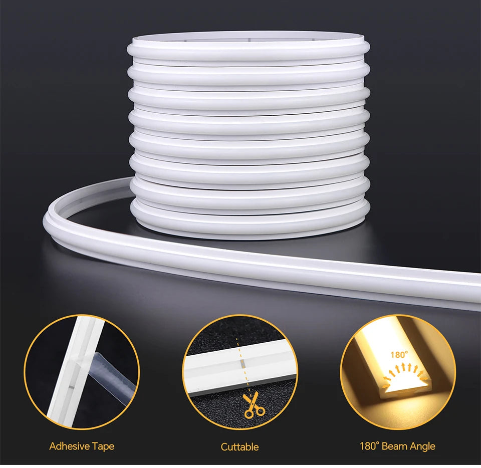 2m 5m 10m Smart PIR Motion Sensor Switch 24V COB LED Strip Light Neon Silicone Gel Tape Auto ON/OFF For Stair,Wardrobe Decor