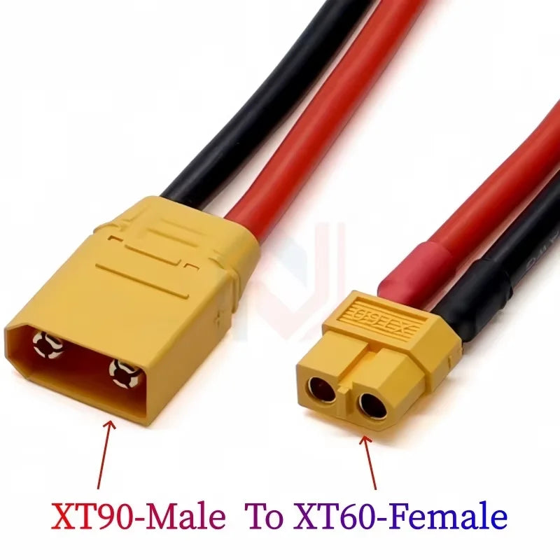 XT90 to XT60 Connection Cable Male-To-Female Adapter Wire 10AWG Silicone Wire Model Aircraft Power Charger