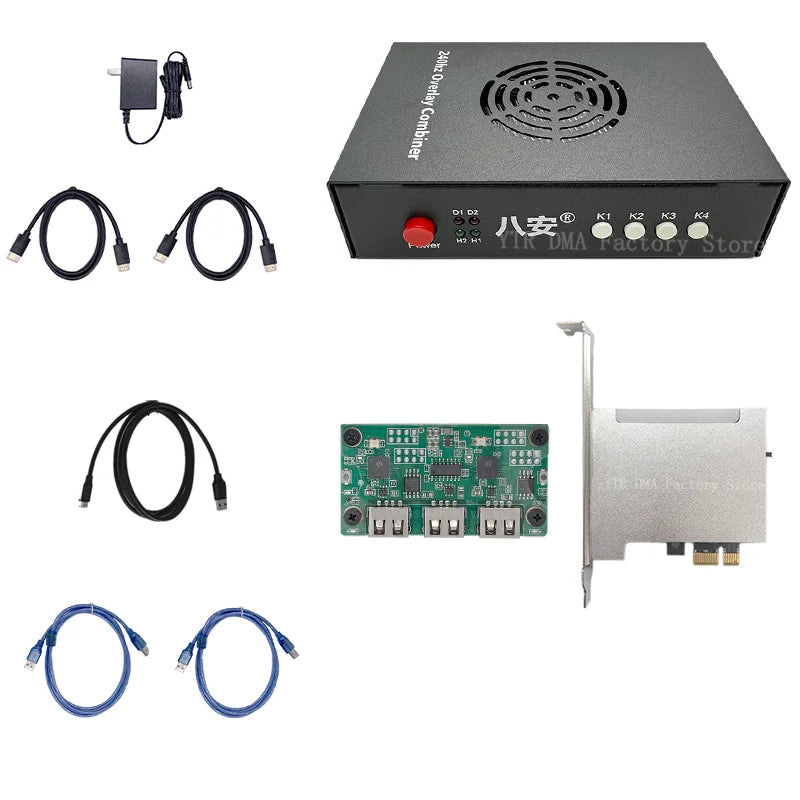 Complete Professional DMA Full Set 75T Ice Shield FPGA Module + BAAN DP/HDMI  1K240Hz 2K144Hz Video Fusion Device + MAKCU