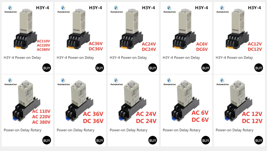Power-on Delay Rotary Knob DPDT 5S/10S/30S/60S/3M/5M/10M/30M Timer Timing Time Relay AC 110V 220V 380V H3Y-2 With Base Socket