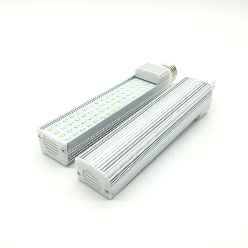G24 2Pin 7W9W10W12W15W18W E27 LED Corn Bulb Lamp Horizontal Clear Cover Rotatable 85-265V Plug 2U PLC CFL LED Replacement Light