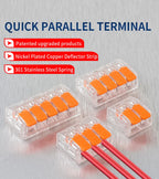 JINH 50 Pcs Quick  Compact Lever Parallel Electrical Splitter Equipment Connectors, Fast Wire Connector Terminal Blocks 34-11AWG