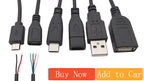 10Pcs USB Connectors Type C / Micro / USB 2.0 Type A Male Female Assembly Adapter DIY Soldering Repair Data Charging Plug Socket