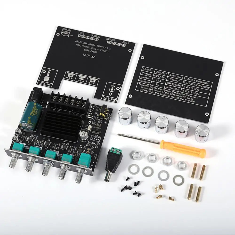 Audio Amplifier Board 2.1 Channel Speaker Amplifier Module 100W Subwoofer AUX Input Portable Wireless Audio Receiver For Store