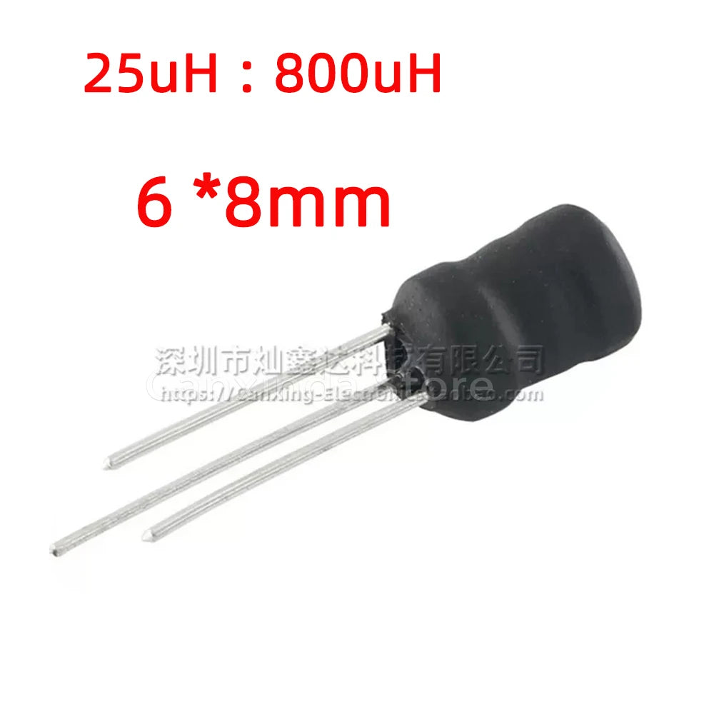 10pcs 3 Pin Ferrite Coil I Shaped Alarm Buzzer Boost Booster Step Up Inductor Inductance Choke Filter Drum Core Radial