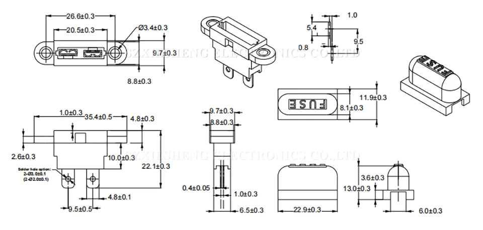 5PCS Waterproof Auto Middle Standard Fuse Holder & Cover Black Panel Mounting With ATC ATO Blade Fuse For Car Boat Truck SUV