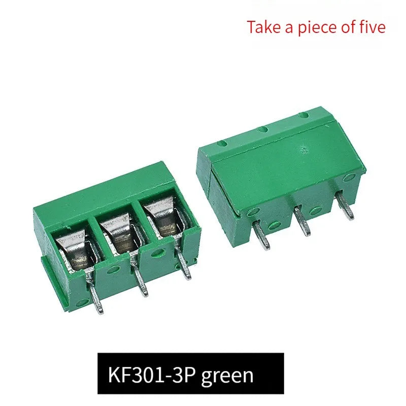 100PCS KF301-2P 3p Splicing, screw type PCB spacing 5.0 connector terminals, terminal KF301 Red, blue, green, black
