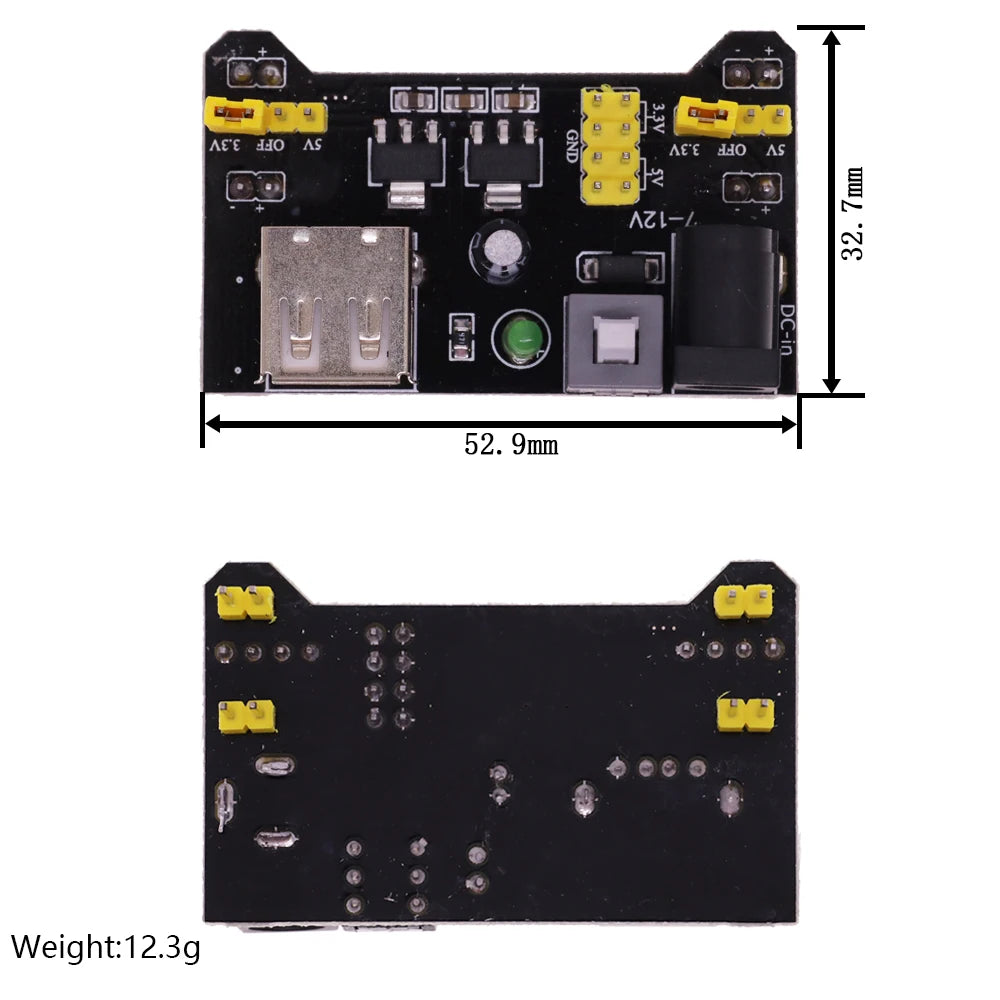 3.3V/5V MB-102 Breadboard power module+ 400 830 points Solderless Prototype Bread board kit +65 Flexible jumper wire