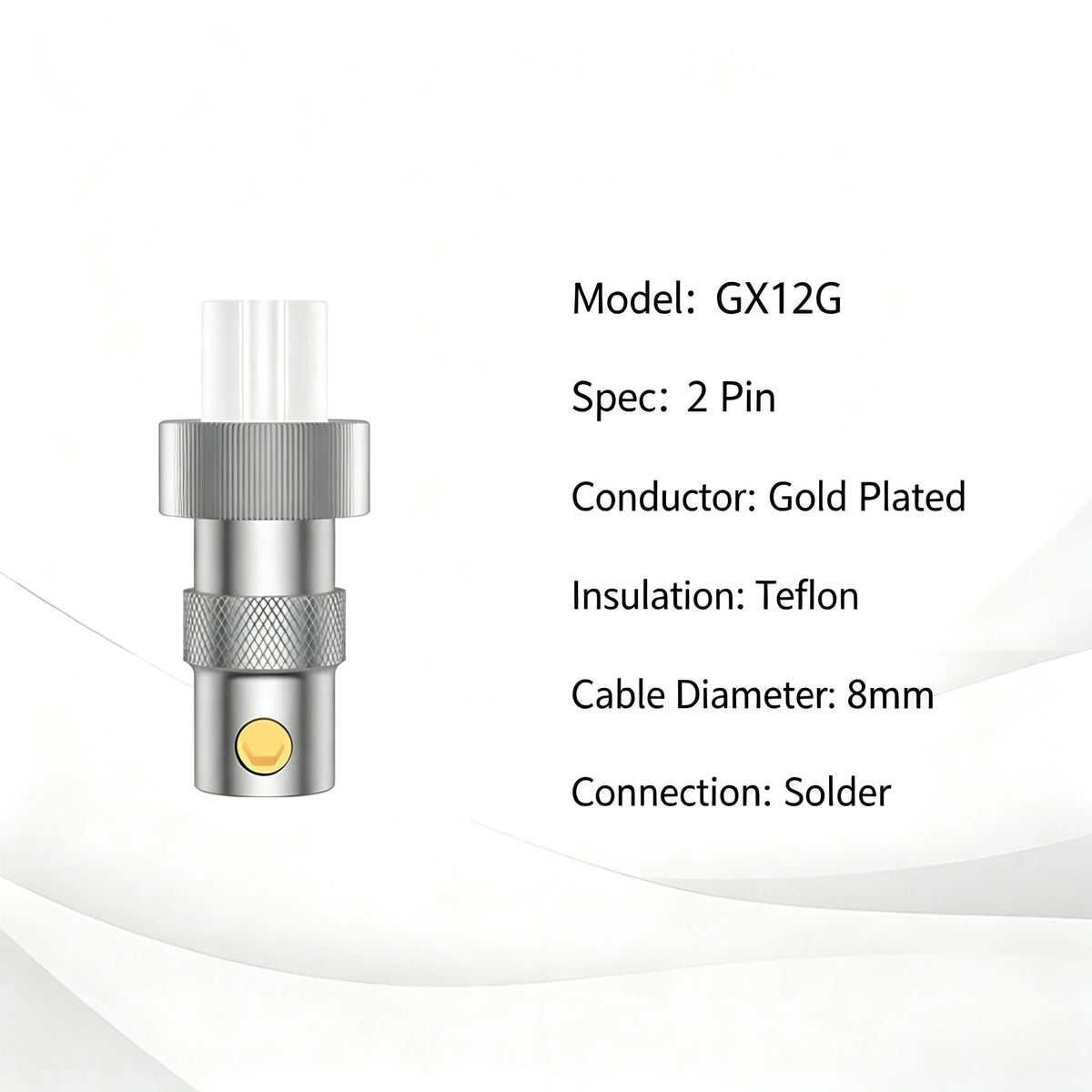 1PC Viborg Gold Plated GX16 GX12 Aviation Connector 2 Pin Female Socket Plug Circular Panel Mount Adapter