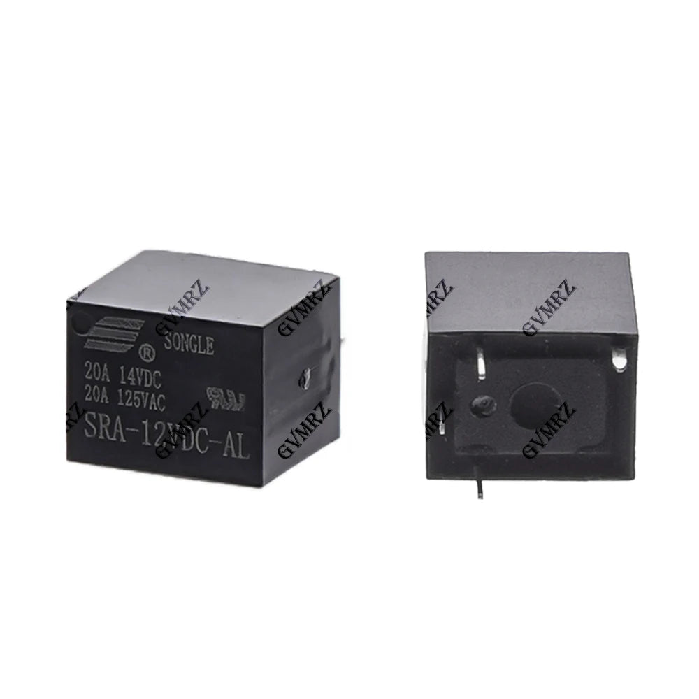 5PCS 4Pin 5Pin Relay  PCB Type Black Automobile Relay SRA-05VDC-AL SRA-12VDC-CL SRA-24VDC-CL 5V 12V 24V 20A DC Power