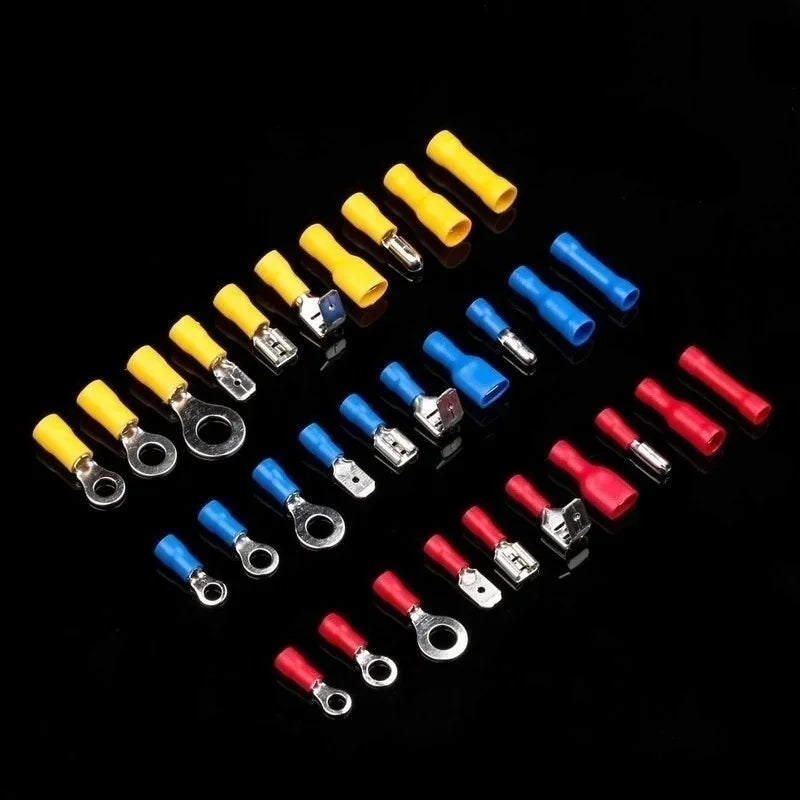 102/280/300/480PCS Insulated Cable Connector Wire Crimp Spatula Butt Ring Fork Kit Ring Lug Rolled Terminal Kit