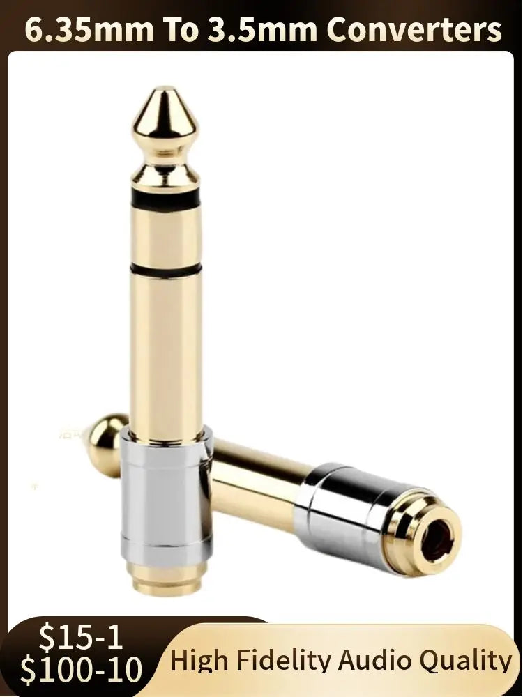 3.5 To 6.35 Audio Adapter 6.5mm To 3.5mm Jack Converters Male Female Connector Headphone Plug 6.3mm 6.5mm Consumer Electronics
