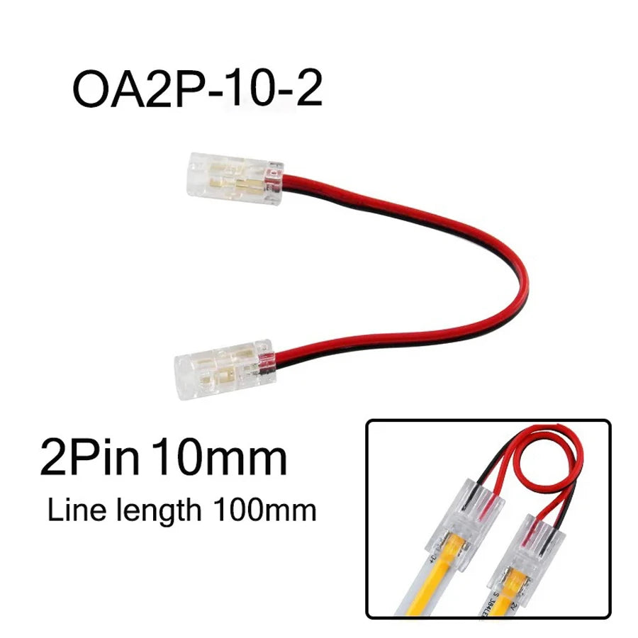 COB Led Strip Connector Light Strip Wire Connectors 2 3 4 Pin L-shaped For 5 8 10mm Width PCB Single Color RGB CCT Strip