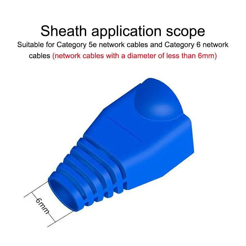 50/100Pcs RJ45 Cable Connector Plug Cover Ethernet Network Cable Connector Plugs Strain Relief Boots - Plastic