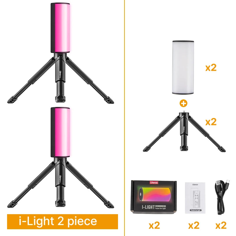 Ulanzi i-Light Mini RGB Tube Light Handheld led Photography Stick Video Fill Lamp Magnetic 2500-9000K for Vlog Youtube