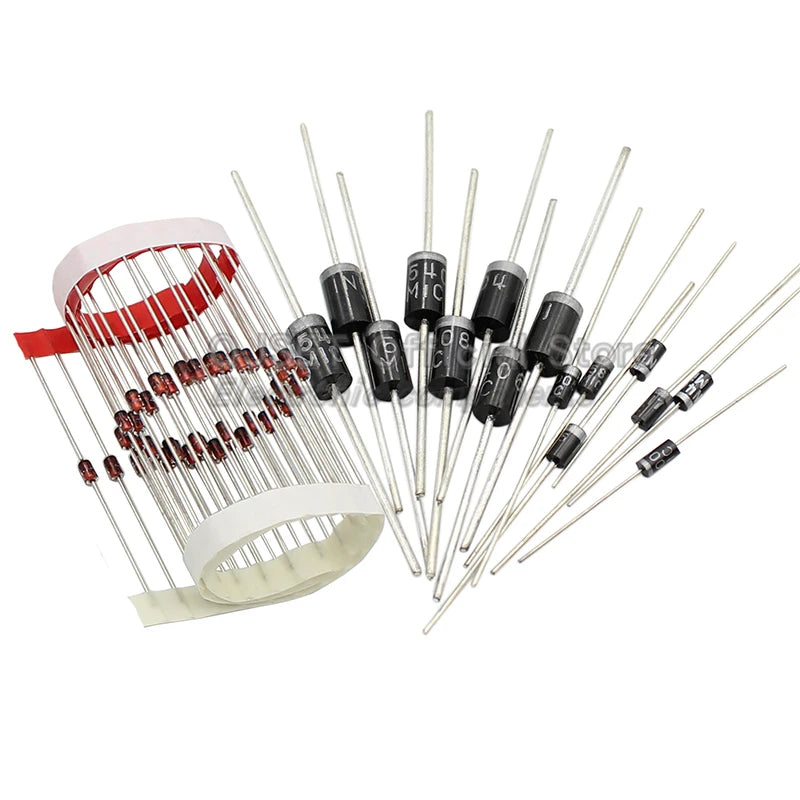 100/140/150pcs DIP Diode Set 1W 3V 3.3v 3.6v 3.9 4.3V-30V Zener Diode Pack IN5408 1N4007 1N4148 1N5819 FR107 IN5399 FR207 IN5822