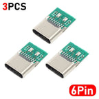 20-1pcs 5/6Pin Type C Female Connectors Usb Electric Terminals Welding DIY Data Cable Support PCB Board Jack Equipment Repair