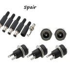 5 Pairs DC 12V Male Jack Plug Female Socket Panel Mount Power Connectors Terminals Blocks Electrical Equipment Supplies