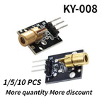 1-10PCS KY-008 650nm Laser Sensor Module 6mm 5V 5mW Red Dot Diode Copper Head for Arduino KY 008  KY008