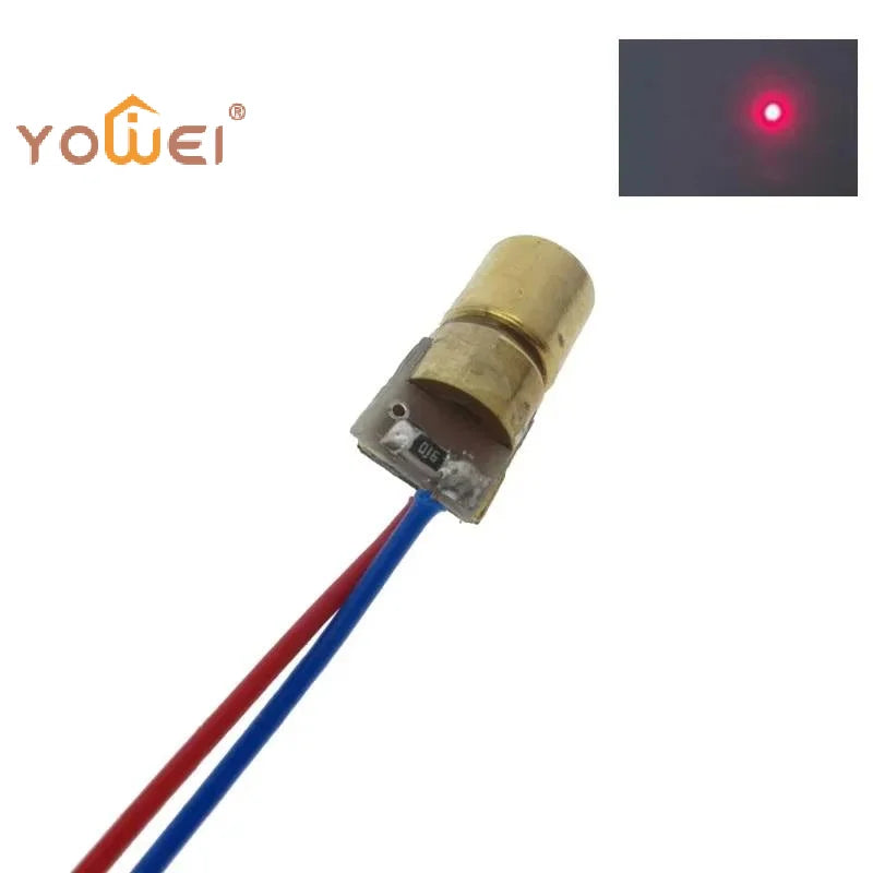 Latest 10pcs Adjustable Mini Laser Pointer Diode RED Dot Laser Diod Circuit 3V/5V 5mW 650nm Module Pointer Sight Copper Head