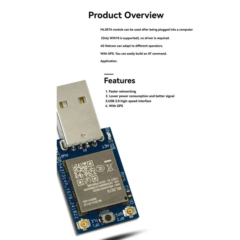 [NEW A09R!】 ML307A 4G Full Netcom Module USB Internet Module With GPS Multi-Functional Portable Module No Driver A