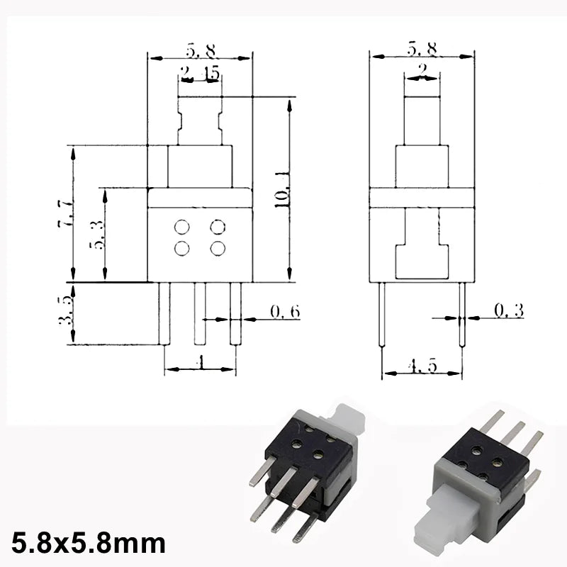 (10-100PCS) Micro Tact Push Button Switch Self-Lock/Reset 6Pin 5.8x5.8mm 7x7mm 8x8mm 8.5x8.5mm for PCB Repair/Electronics DIY