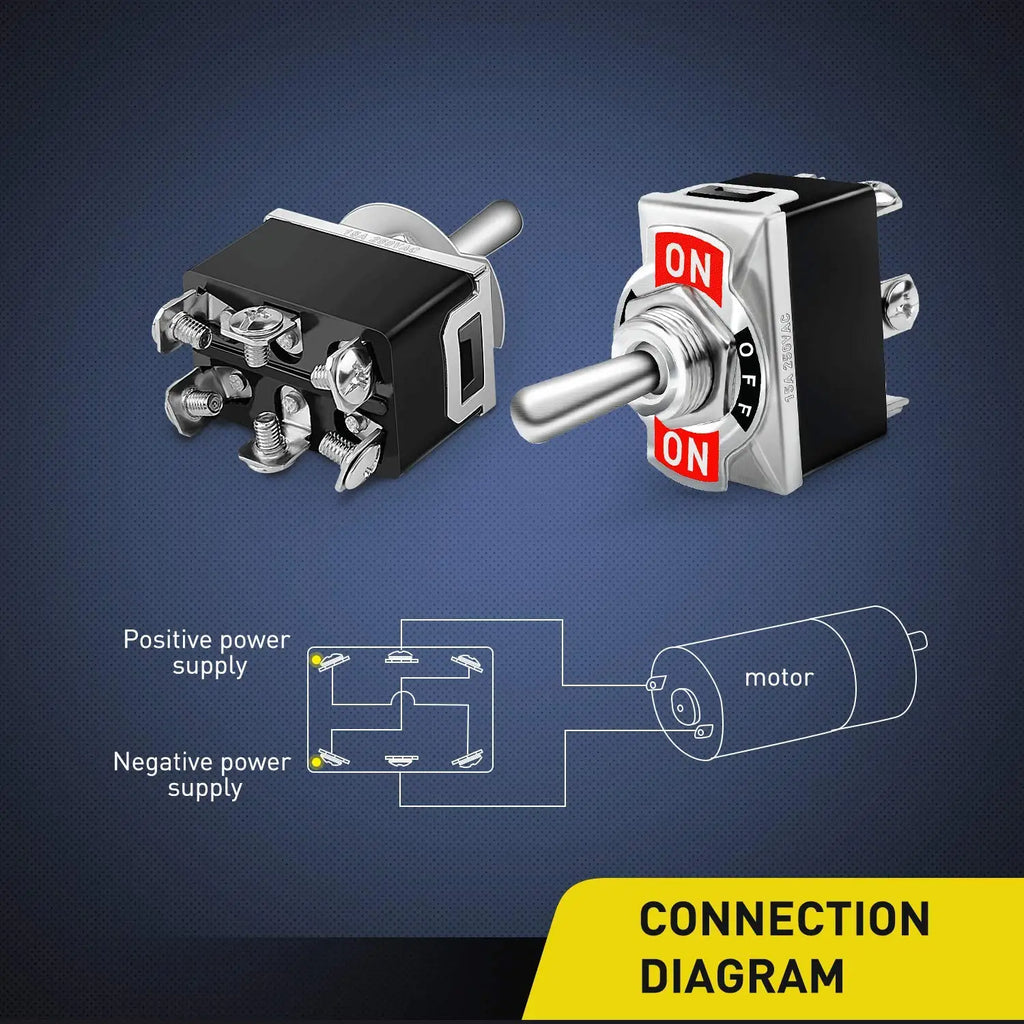 5pcs Latching Heavy Duty Rocker Toggle Switch 20A 125V AC DPDT 3 Positions 6 Pins ON/Off/ON Switch with Waterproof Boot Cap