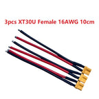 XT30U XT30 Plug Male and Female Connector with 100mm 16AWG Wire Cable for QuadcopterRC Fixed wing Lipo Battery FPV Drone charger